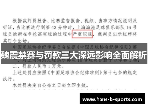 魏震禁赛与罚款三大深远影响全面解析